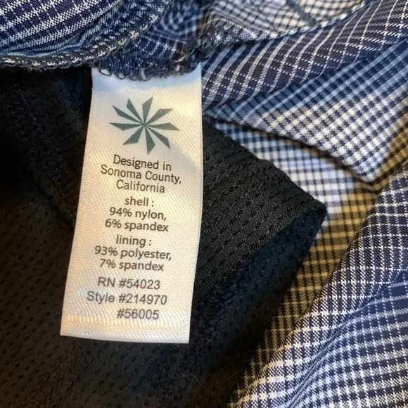 Athleta Tulum stretch nylon skirt skort navy gray plaid 8 - Picture 13 of 14